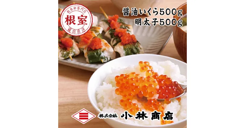 【ふるさと納税】醤油いくら500g、明太子500g F-16015