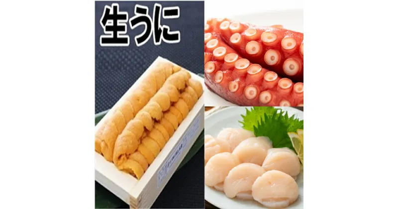 【ふるさと納税】エゾバフンウニ140g×1折、お刺身ホタテ貝柱500g×1P、たこ足1.2〜1.7kg(小分けカット済)[2025年1月中旬以降発送] E-71020