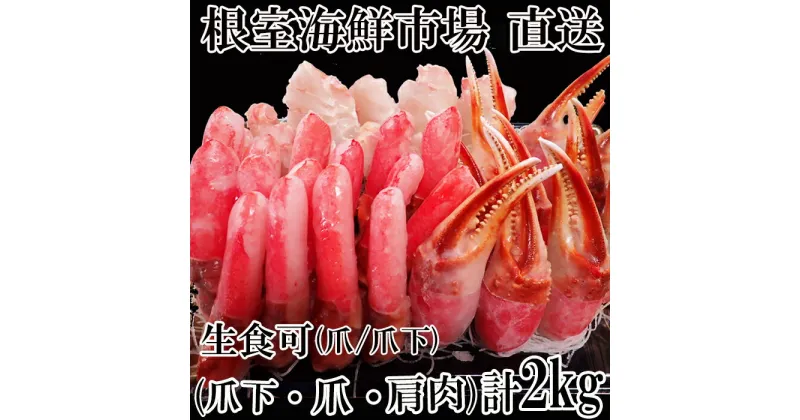 【ふるさと納税】本ズワイガニ(爪棒肉ポーション・爪下棒肉ポーション・肩肉)2kgセット B-14087