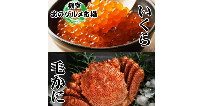 【ふるさと納税】毛かに400g前後〜550g前後×1尾・いくら醤油漬け100g×1Pセット C-76035