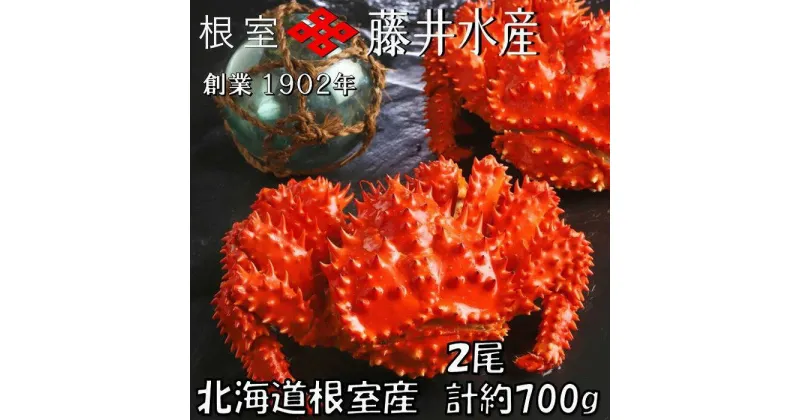 【ふるさと納税】[北海道根室産]＜鮭匠ふじい＞ボイル花咲がに2尾(計約700g) G-42010