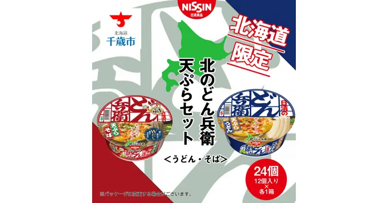 【ふるさと納税】 日清　北のどん兵衛　天ぷらセット＜うどん・そば＞各1箱・合計2箱 日清 インスタント麺 インスタントうどん インスタント 日清うどん そば カップそば 日清そば【北海道千歳市】ギフト ふるさと納税