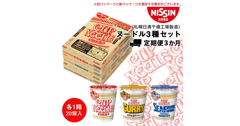 【ふるさと納税】 【定期便3か月】日清ヌードル3種セット 各1箱（20食）合計3箱ラーメン麺 即席麺 麺類 ラーメン カップ麺 インスタント 麺類 カップラーメン ギフト ふるさと納税 麺類 ラーメン お楽しみ