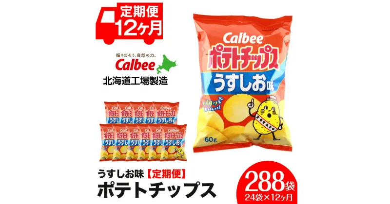 【ふるさと納税】 【 定期便 12カ月 】 カルビー ポテトチップス ＜ うすしお ＞12袋入×2箱《北海道工場製造》 ポテチ ポテト お菓子 スナック calbee 千歳 北海道スナック菓子 北海道産 じゃがいも 北海道ふるさと納税 千歳市 ふるさと納税【北海道千歳市】