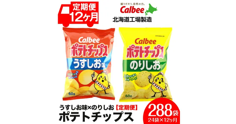 【ふるさと納税】【 定期便 12カ月 】 カルビー ポテトチップス ＜ うすしお × のりしお ＞12袋入 各1箱《北海道工場製造》 ポテチ ポテト お菓子 スナック calbee 食べ比べ 千歳 北海道北海道ふるさと納税 千歳市 ふるさと納税【北海道千歳市】