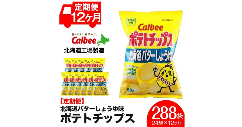 【ふるさと納税】【 定期便 12カ月 】 北海道限定 カルビー ポテトチップス ＜ 北海道 バターしょうゆ 味 ＞12袋入×2箱《北海道工場製造》 ポテチ ポテト お菓子 スナック calbee 千歳 北海道北海道ふるさと納税 千歳市 ふるさと納税【北海道千歳市】