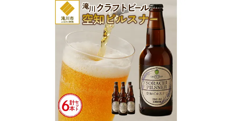 【ふるさと納税】伝説のホップ「ソラチエース」使用のピルスナー6本｜北海道 ビール クラフトビール ご当地ビール 地ビール 330ml×6本 空知 セット 香り 風味 冷蔵便 ギフト 贈り物 滝川市