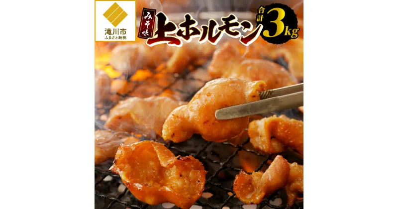 【ふるさと納税】居酒屋さ蔵 みそ味上ホルモン300g×10袋｜ 北海道 ホルモン 焼肉 BBQ 味付き 3kg 300g×10袋 伝統の味 味噌 みそ味 冷凍便 ギフト 贈り物 滝川市