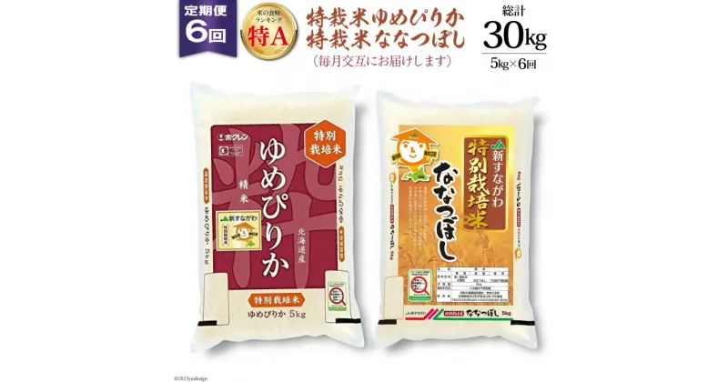 【ふるさと納税】6回 定期便 JA新すながわ産 特栽米ゆめぴりか＆特栽米ななつぼし 5kg×6回 総計30kg [ホクレン商事 北海道 砂川市 12260660] レビューキャンペーン