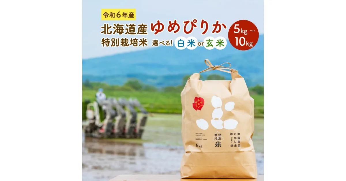 【ふるさと納税】【選べる白米・玄米・容量】令和6年産 北海道産 特別栽培米 ゆめぴりか 白米 玄米 5kg 10kg 精米 お米 米 ごはん ご飯 単一原料米 深川市産 深川産 検査済 北海道 深川市 送料無料 【2024年11月下旬より発送開始】