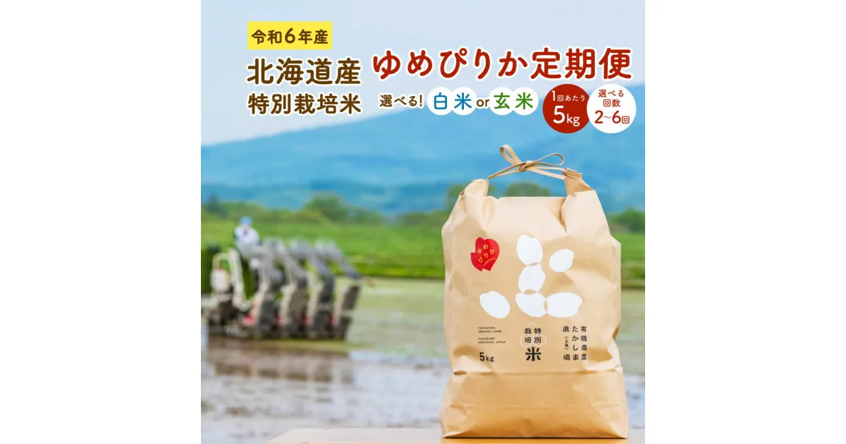 【ふるさと納税】【選べる定期便】令和6年産 北海道産 特別栽培米 ゆめぴりか 白米 玄米 1回あたり 5kg （2回／4回／6回） 精米 お米 米 ごはん ご飯 単一原料米 深川市産 深川産 検査済 北海道 深川市 送料無料