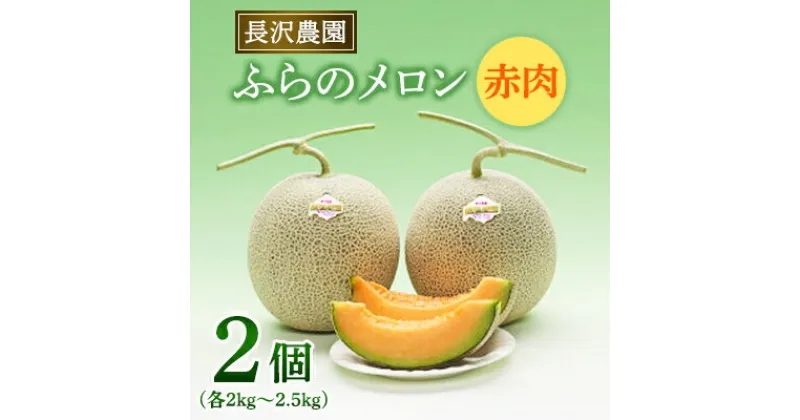 【ふるさと納税】【2025年発送】富良野メロン 赤肉 大玉 2玉入(2kg～2.5kg)〈長沢農園〉【1265600】