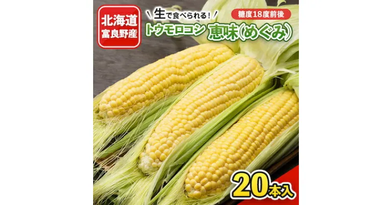 【ふるさと納税】2025年先行予約　生で食べれるトウモロコシ　恵味(めぐみ)　20本入り【配送不可地域：離島】【1339554】