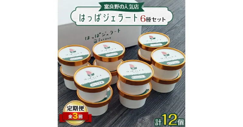 【ふるさと納税】【毎月定期便】【北海道富良野】はっぱジェラートのジェラート12個セット全3回【配送不可地域：離島】【4000159】