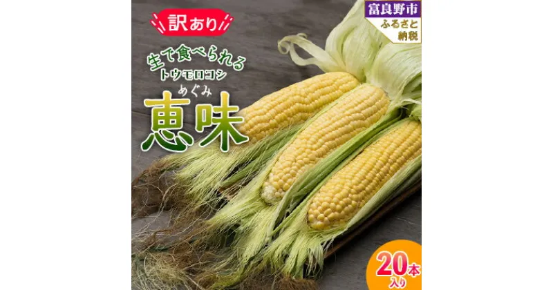 【ふるさと納税】【2025年発送】 生で食べられるトウモロコシ　訳あり　恵味(めぐみ)　20本入り【配送不可地域：離島】【1483447】