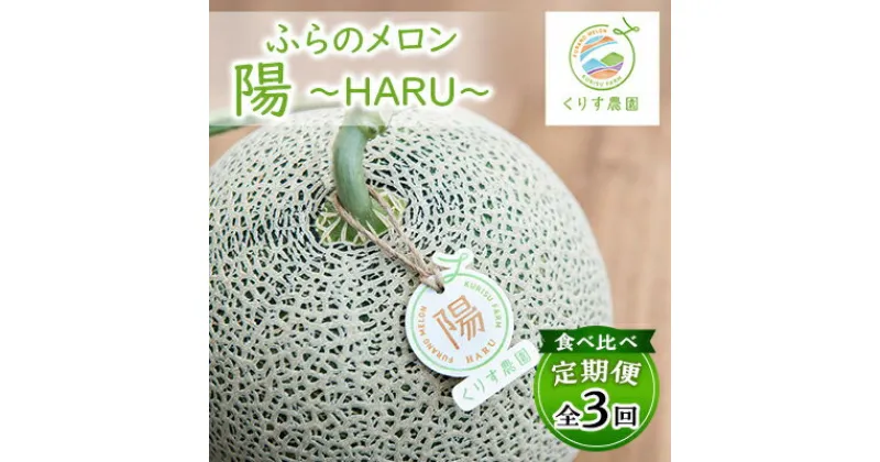 【ふるさと納税】【発送月固定定期便】食べ比べ!ふらのメロン「陽 ～HARU～」大玉　1玉(赤肉)　富良野メロン全3回【4013535】