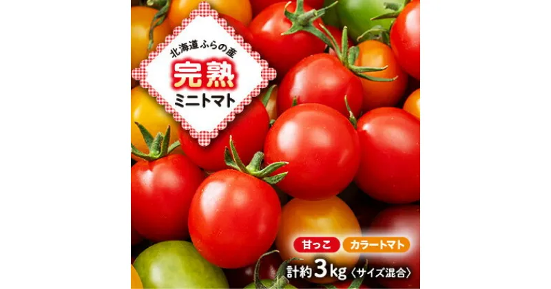 【ふるさと納税】【2025年発送】北海道ふらの産　完熟ミニトマト〈甘っこ・カラートマト〉約3kg サイズ混合【配送不可地域：離島】【1505751】
