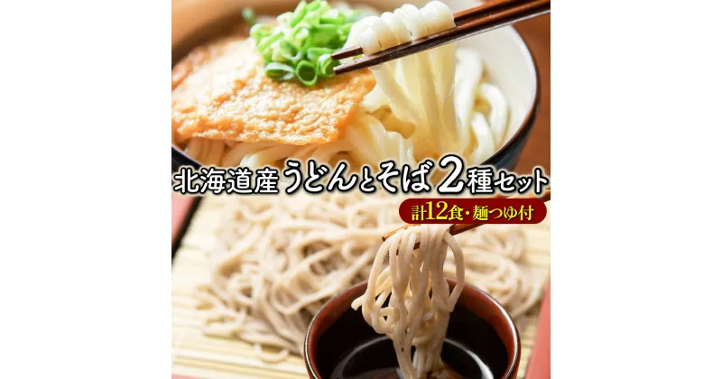 【ふるさと納税】北海道のうどんとそば(12食セット) 送料無料 登別市 時短 小麦 国産 北海道産 つゆ付き そば粉 麺類 ざるそば 温麺 冷麺 うどん そば