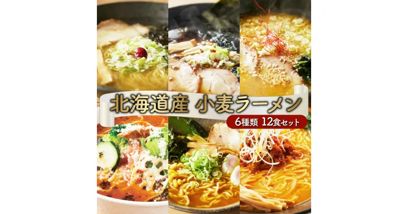 【ふるさと納税】6種の味が楽しめる 北海道産小麦ラーメン12食セット 送料無料 登別市 時短 (醤油・味噌・塩・トマト・閻魔ラーメン・カレー) 小麦 国産 北海道産 スープ付き 生麺 麺類 1袋2食入り ゆめちから インスタント