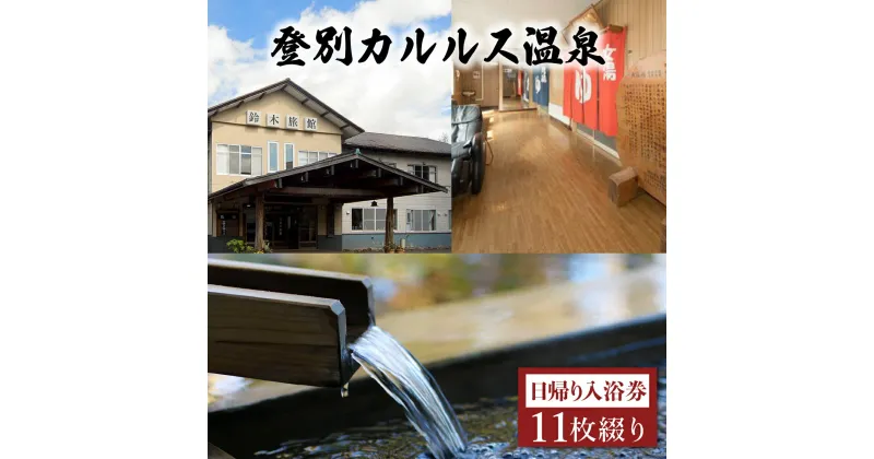 【ふるさと納税】登別カルルス温泉　鈴木旅館　日帰り入浴券（11枚綴り）　【チケット・温泉利用券】