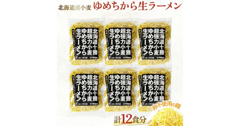 【ふるさと納税】卵不使用ゆめちからラーメン 12食セット(2食入×6袋) 送料無料 登別市 時短 小麦 国産 北海道産 生麺 麺類 1袋2食入り ゆめちから インスタント 生ラーメン