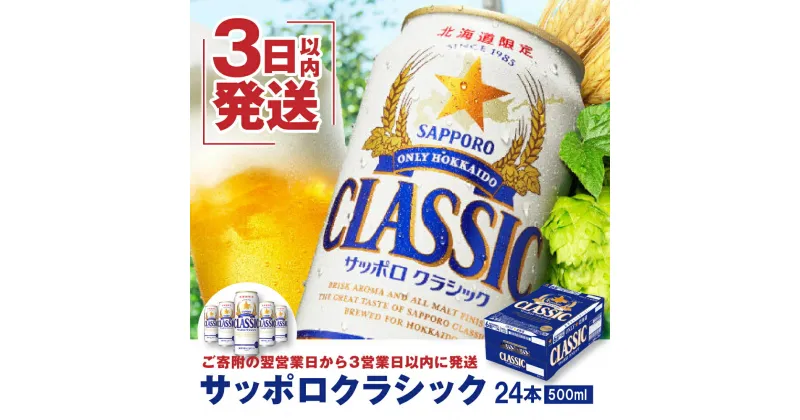 【ふるさと納税】サッポロクラシック500ml×24本 サッポロビール 【北海道限定】 サッポロビール 500ml 24本 サッポロ サッポロクラシック クラシック ビール 生ビール 北海道 ふるさと納税 恵庭市 恵庭 【300046】