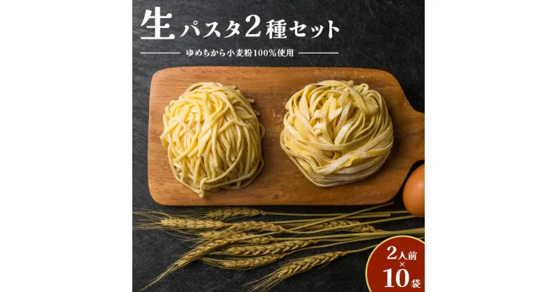 【ふるさと納税】【ゆめちから小麦粉100％使用】 生パスタ2種セット （2人前×10袋）北海道産 国産 生パスタ パスタ フィットチーネ タリオリーニ 20人前 北海道 ふるさと納税 恵庭市 恵庭 【290004】