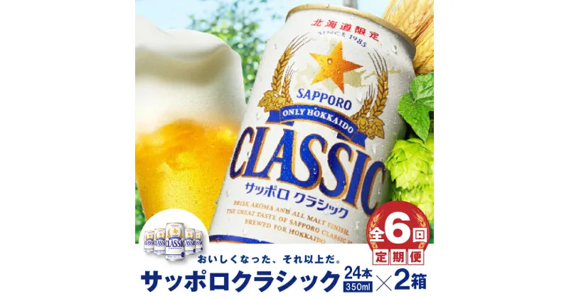 【ふるさと納税】『定期便：全6回 』【北海道限定】サッポロクラシック350ml×24本×2箱 サッポロビール サッポロ 350ml 24本 2箱 2箱セット ビール 生ビール 北海道 ふるさと納税 恵庭市 恵庭 定期便 6ヶ月 定期 6回 半年 【300064】