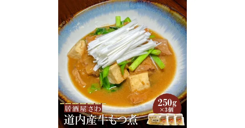 【ふるさと納税】居酒屋さわ道内産牛もつ煮 250g×3個【59002301】