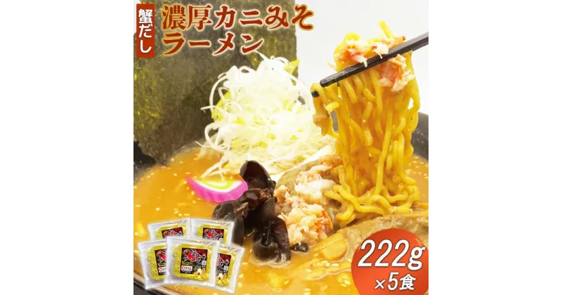 【ふるさと納税】蟹だし カニ味噌 かにみそ カニみそラーメン みそらーめん ラーメン みそラーメン かにみそラーメン 冷凍 222g×5食 5食 濃厚 蟹出汁 かに出汁 海産 海鮮 魚貝 魚介 楽天ふるさと納税 ふるさと納税 北海道 恵庭市【71005】