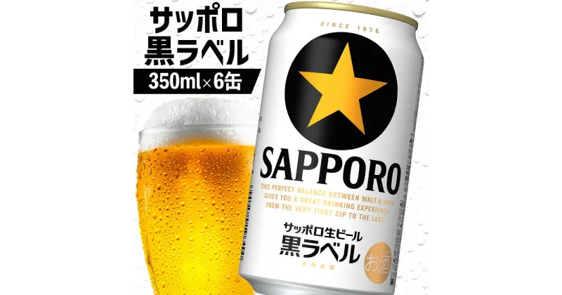 【ふるさと納税】サッポロ黒ラベル 350ml 6缶 オンライン 申請 ふるさと納税 北海道 恵庭 サッポロビール 6本 サッポロ 黒ラベル ほどよい苦み コク 飲み飽きない 完璧 白い泡 クリーミーな泡 ビール 生ビール お酒 酒 晩酌 缶 恵庭市【880006】